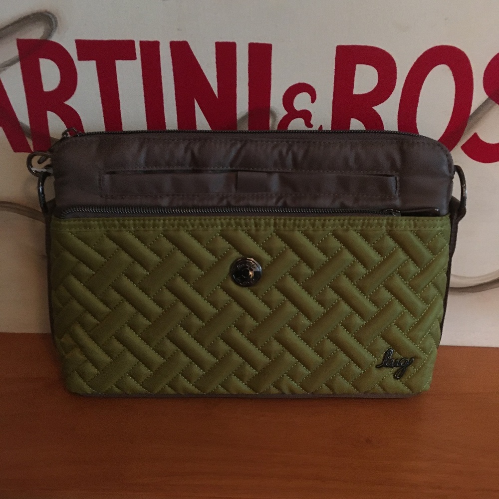 LUG -  Pirouette Convertible Crossbody Bag in Grass Green and Walnut Brown - NWT